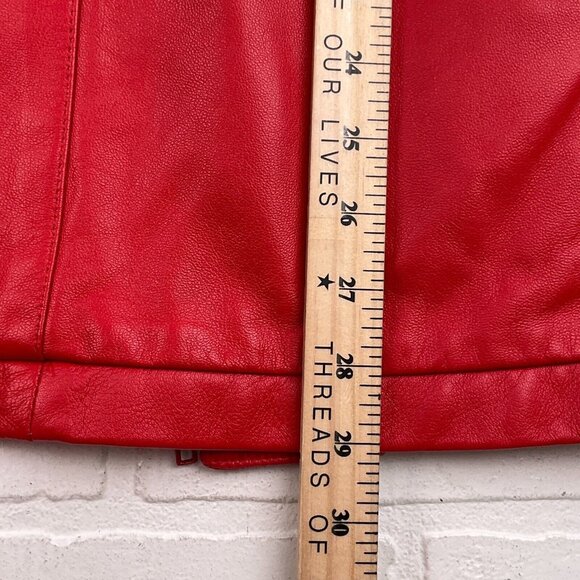 Atlantic City Talk of The Walk Jacket Women Large Red Leather Soft Relaxed VTG - Picture 8 of 9